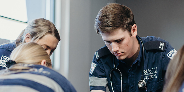 Student paramedic in action