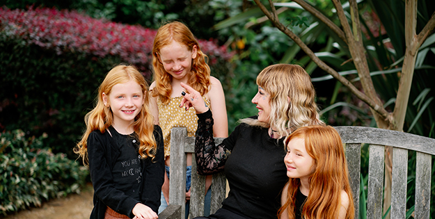 Tabitha having a laugh with her daughters.