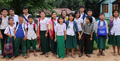 Myanmar school children meeting