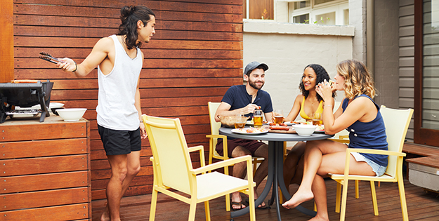 Uni students having a BBQ