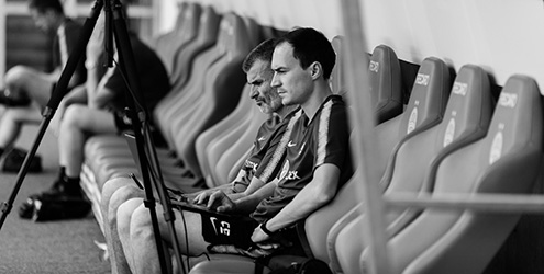 Duncan with ACU graduate and sports science assistant Fabian Ehrmann.