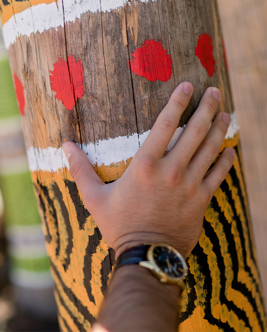 A hand on Indigenous art at ACU Canberra Campus