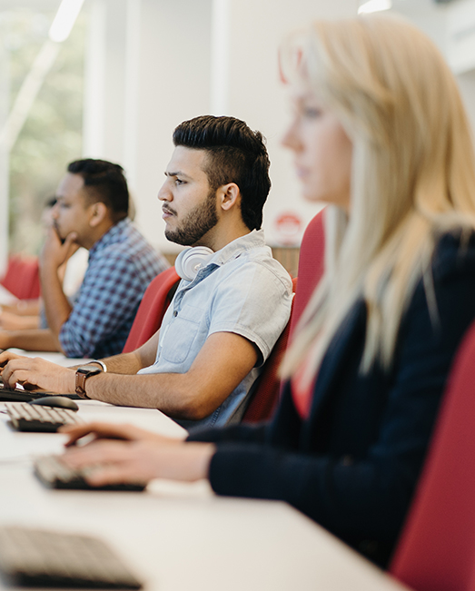 People working at desks