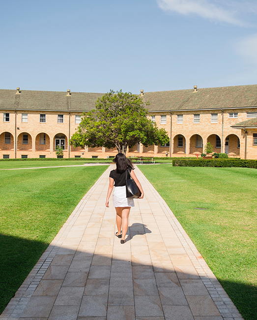 Student walking to university