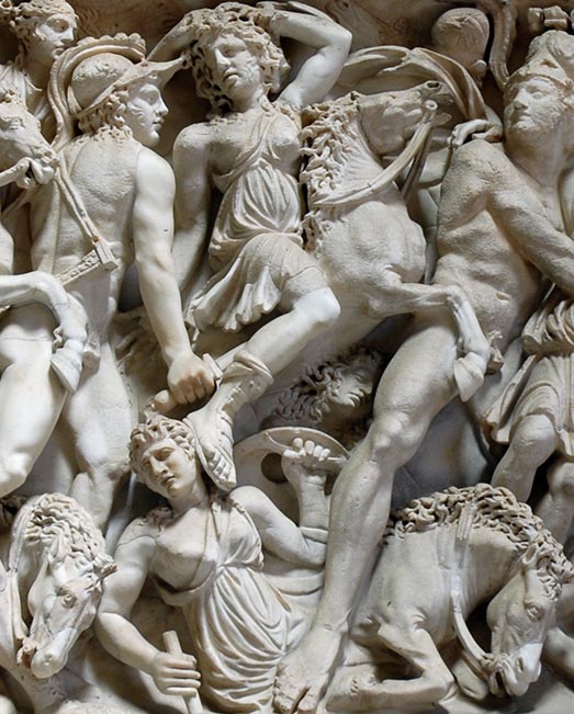 Ancient Roman statue - many human and horse figures