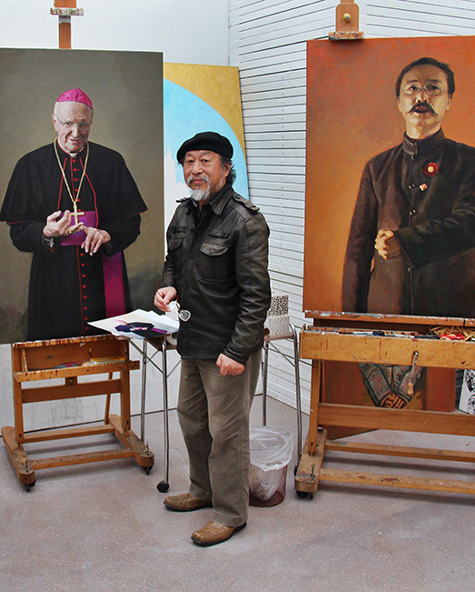 Jiawei in his studio