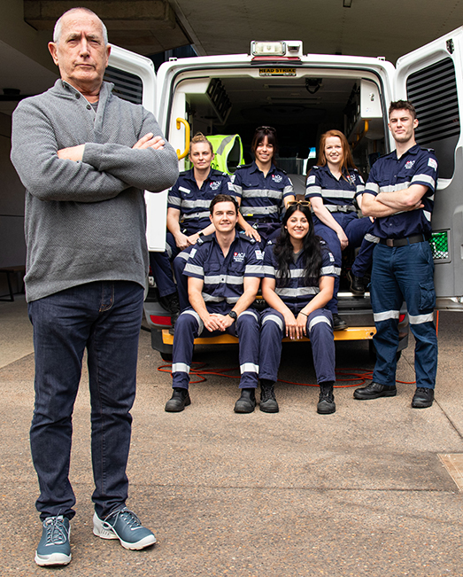 Richard Galeano and ACU paramedicine students