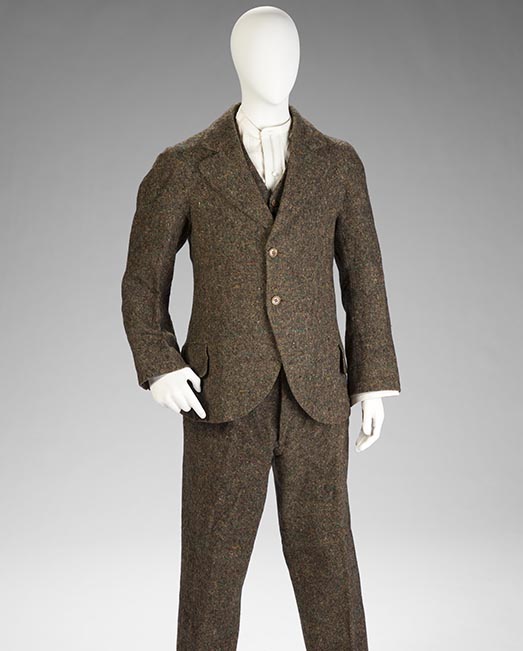 A tweed suit made by Ichizo Sato, from the Museum Victoria collection. Photo by Taryn Ellis.
