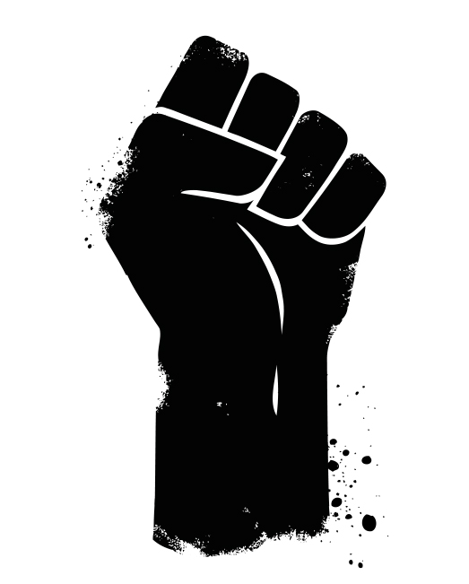 Fist in air