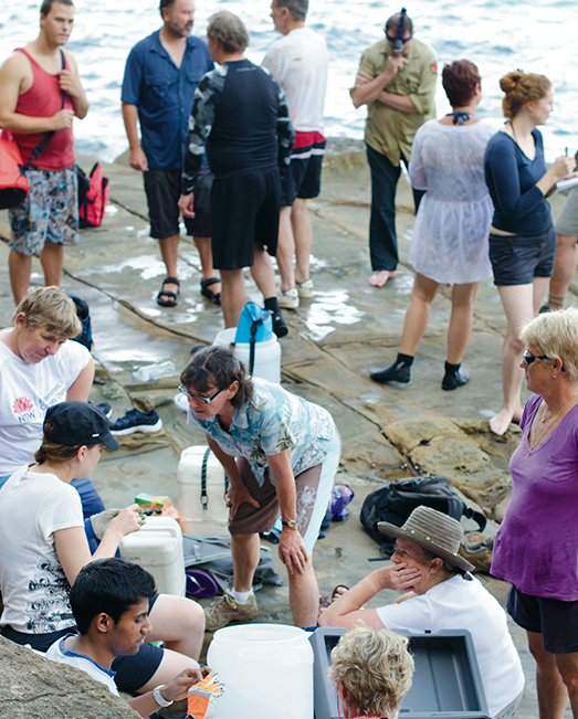 NPWS officers and volunteers on a bat trapping expedition.