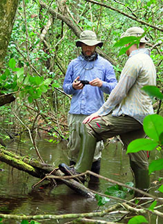 Duncan Cook and colleague in the jungle