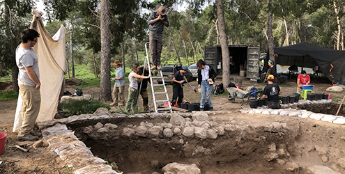 Photographing a dig site