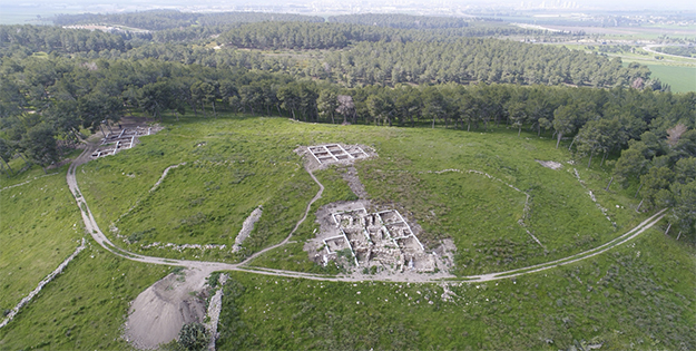 Aerial images of archaeological dig site