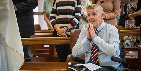 Thomas Cullen during his Thanksgiving Mass at ACU Holy Spirit Chapel Banyo