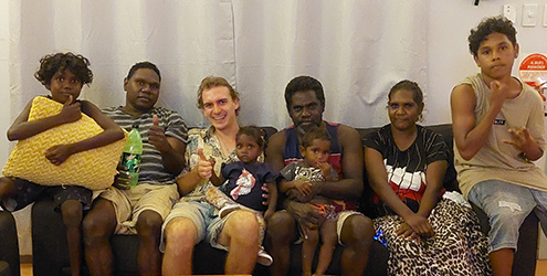 Christmas dinner with Nelson Yunupingu and the family. 