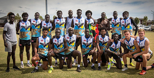 Augustino (bottom row, third from right) in his footballing days 