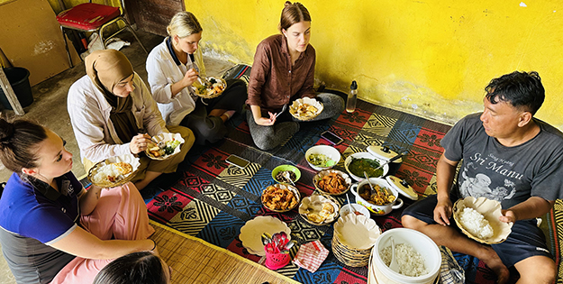 Sharing Indonesian food