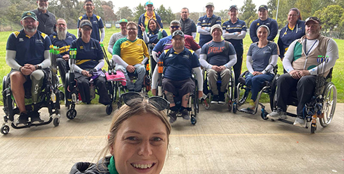 Rhian as National Para Team Manager for an AIS camp.