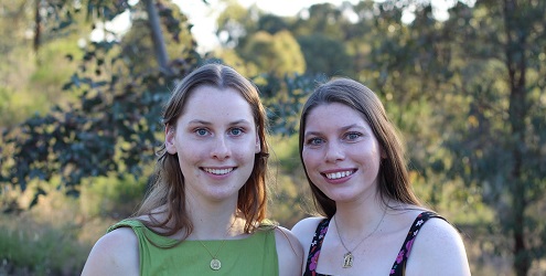 Amelia and her sister Julia. 