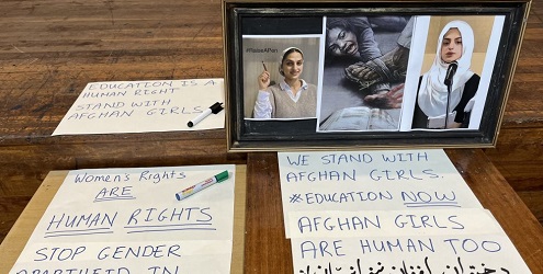 Farhat Kohistani supporting Afghan women.