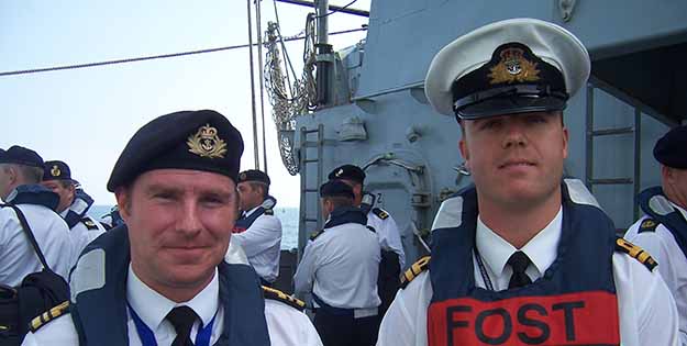 Lieutenant Lincoln Trainor embarked with Flag Officer Sea Training Group on HMS SUTHERLAND in England for a Thursday War in 2006