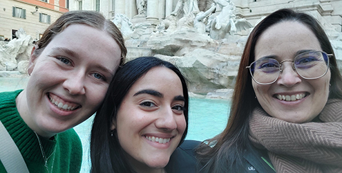 Liz Escober with fellow students Phoebe and Amelia.