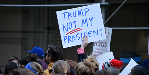 Protesting Trump's presidency