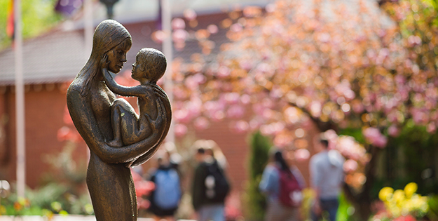 Catholic art work on campus